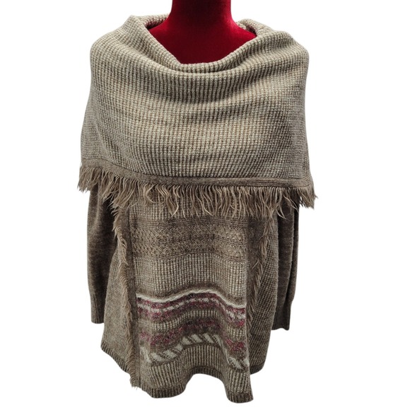 Knox Rose Sweaters - Knox Rose Variegated Fringe Shawl Collar Long sleeve Sweater‎ Tunic J459
Size Sm